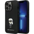 Karl Lagerfeld -suojakuori iPhone 14 Pro 6,1" KLHCP14LSMHKNPK musta HC silikoni Ikonik Metal Pin