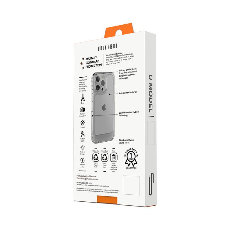 Ruma kuminen UMODEL-suojakuori iPhone 15 Pro 6,1":lle, kirkas pinkki