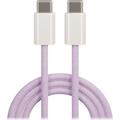 Maxlife MXUC-06 kaapeli USB-C - USB-C 1,0 m 20W violetti nailon