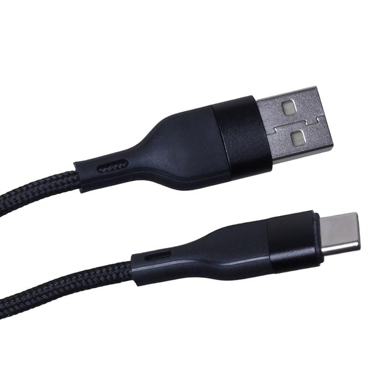 Maxlife MXUC-07 kaapeli USB - USB-C 1,0 m 3A musta nailon