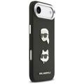 Karl Lagerfeld FW Grained Karl & Choupette Heads Pins & Logo -suojakuori iPhone Airille, musta