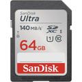 SanDisk Ultra SDXC -muistikortti 64GB, 140MB/s, UHS-I, luokka 10