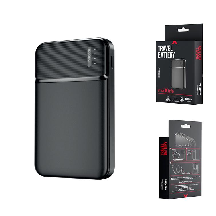 Maxlife varavirtal&auml;hde MXPB-01 5000 mAh musta