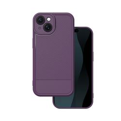 Yksinkertainen hiilikuituinen iPhone 15 6,1" -suojakuori violetti