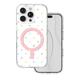 Bubble Dots Mag -kuori iPhone 16 Pro 6,3" valkoinen