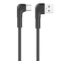 Maxlife MXUC-09 kulmakaapeli USB - USB-C 1,0 m 3A musta
