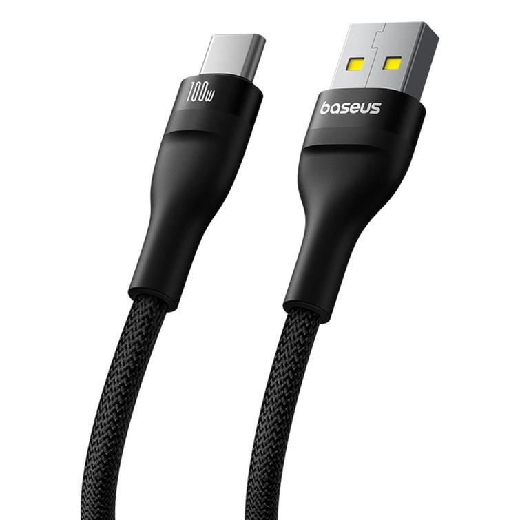 Baseus Flash 2 -latauskaapeli USB-C-kaapeliin 100W 1m, musta
