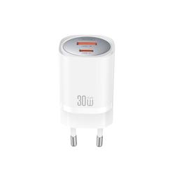 XO-seinälaturi CE21 PD 30W 1x USB-C 1x USB valkoinen