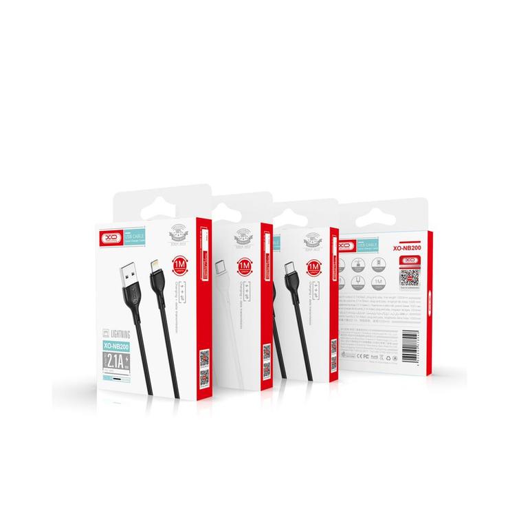 XO-kaapeli NB200 USB - microUSB 1,0m 2.1A musta