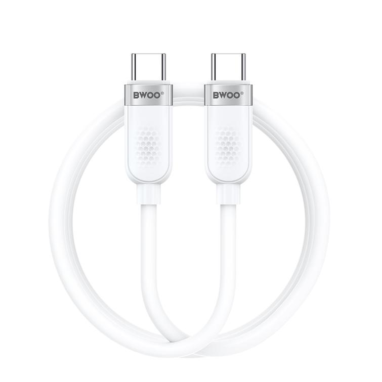 BWOO 65W USB-C - USB-C -kaapeli 1m valkoinen