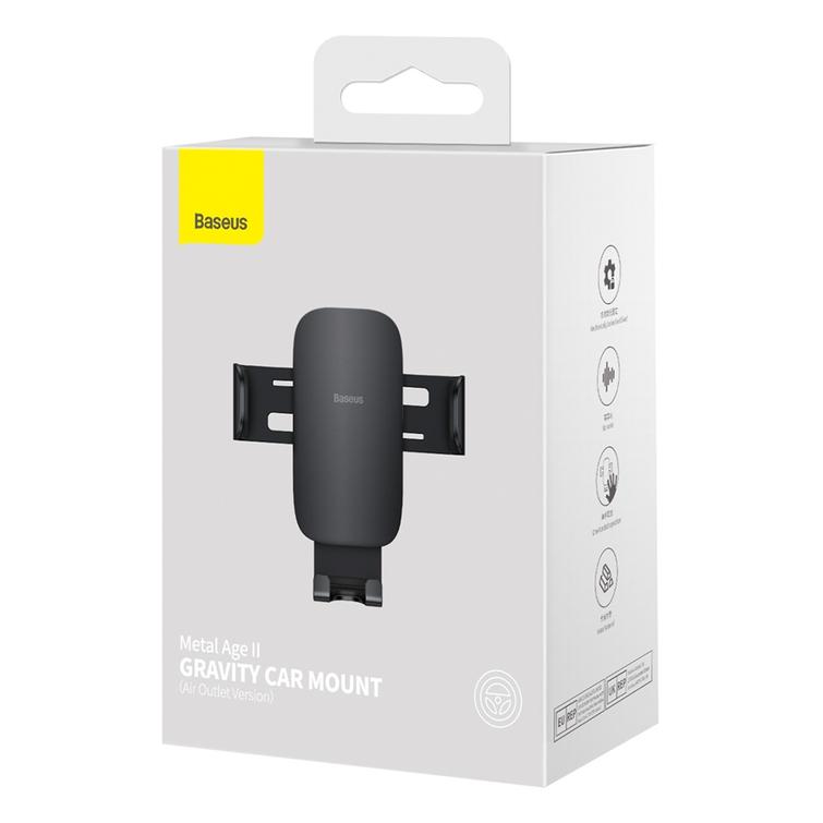 Baseus autoteline Metal Age II musta gravity ilmanpoistoaukkoon
