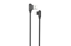 CABLE MX CORNER FAST CHARGE MICRO USB 2.4A/1M/ BLACK ANGULAR