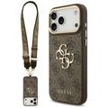 Guess 4G Big 4G Classic Logo Big Strap Metal Buttons -suojakuori iPhone 17 Pro Maxille, ruskea