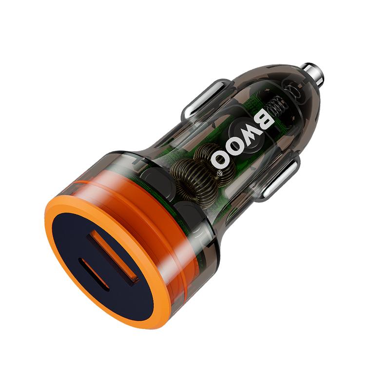 BWOO PD autolaturi 1x USB-C - USB-A -portti 38W l&auml;pin&auml;kyv&auml;