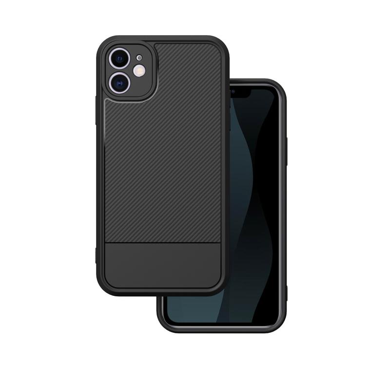 Yksinkertainen hiilikuituinen iPhone 11 -suojakuori, musta