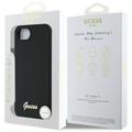Guess HC Silicone Script Metal Logo -suojakuori iPhone 16e:lle, musta