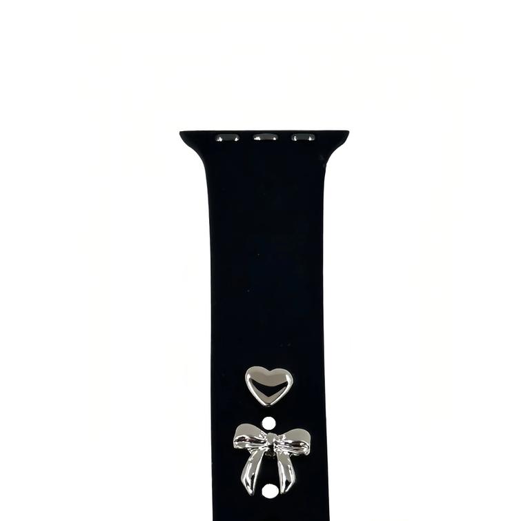 Pin-riipukset kellonrannekkeisiin, rusetti, hopea