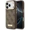 Guess 4G Logo Plate MagSafe case for iPhone 17 Pro brown