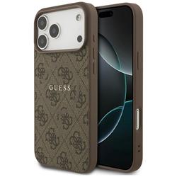 Guess 4G Ring Classic Logo MagSafe case for iPhone 17 Pro Max brown