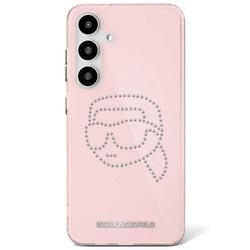 Karl Lagerfeld HC IML Strassilla koristeltu K-p&auml;&auml;suojakuori Samsung Galaxy S25:lle, pinkki