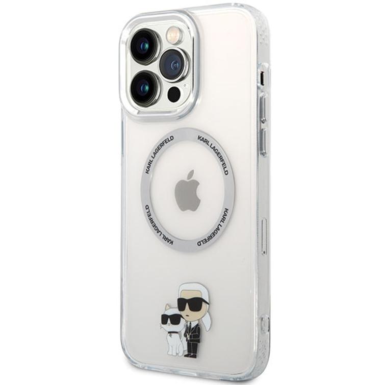 Karl Lagerfeld -suojakuori iPhone 13 Pro Max 6,7" KLHMP13XHNKCIT läpinäkyvä kova suojakuori Magsafe IML NFT Karl & Choupette