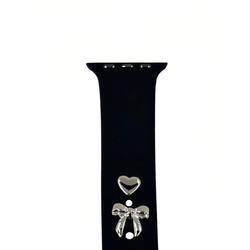 Pin-riipukset kellonrannekkeisiin, rusetti, hopea