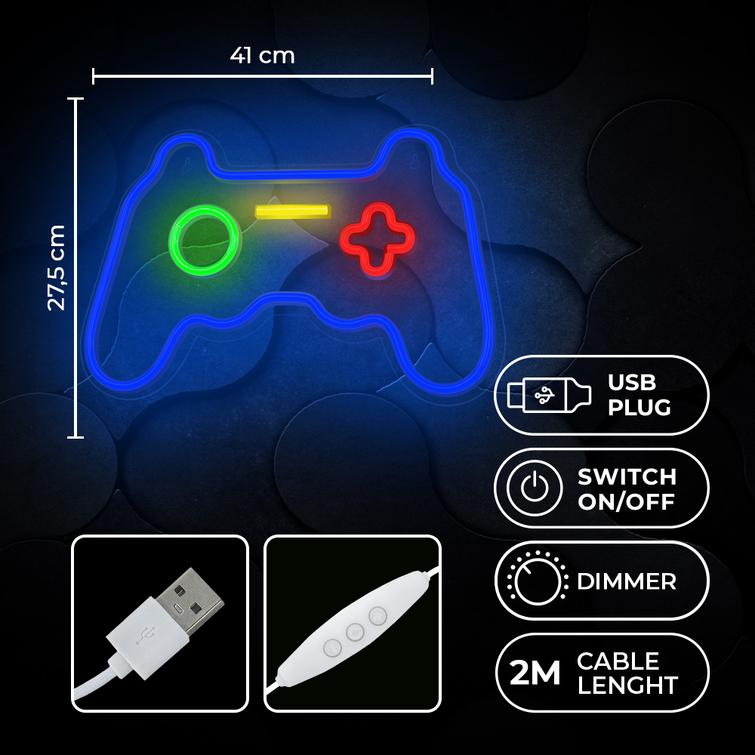 Neon PLEXI LED -peliohjain, moniv&auml;rinen, FPNE03X Forever Light