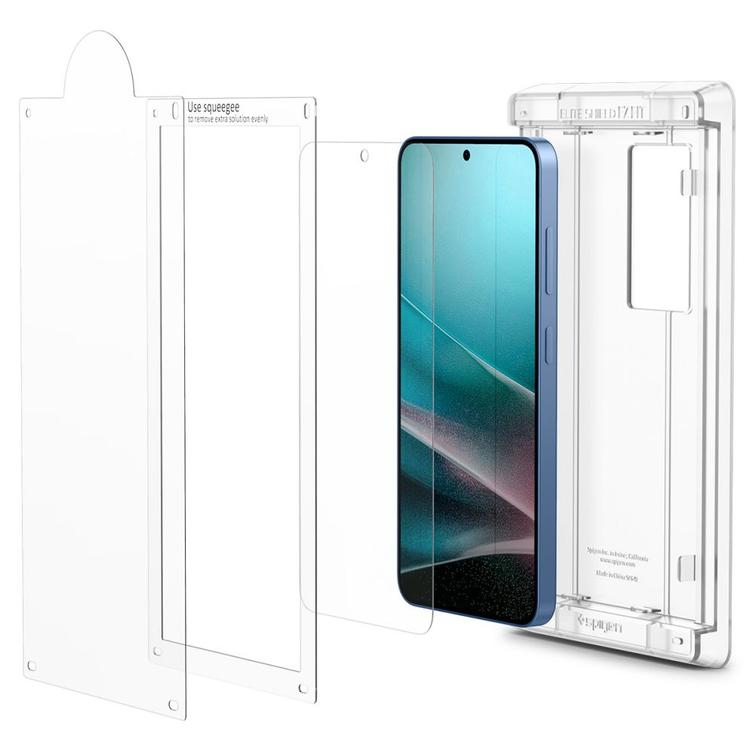 Spigen Elite Shield "Ez Fit" Samsung Galaxy S25:lle, kirkas