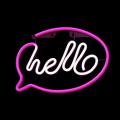 Neon LED-valo HELLO pinkki valkoinen lepakko + USB FLNE15 Forever Light