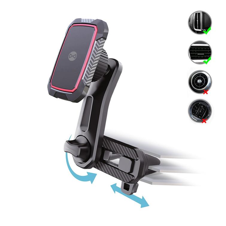 Forever auton pidike tuuletusritilään MH-250 monipisteinen magneettinen musta