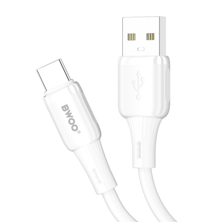 BWOO 3A silikonikaapeli X329C USB - USB-C 1m valkoinen