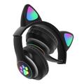 Lasten Bluetooth LED-kuulokkeet / kissankorvat, musta