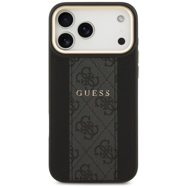 Guess iPhone 17 Pro Max -suojakuori, HC MAGSAFE PU -suojakalvo ja 4G-suojakalvo, musta