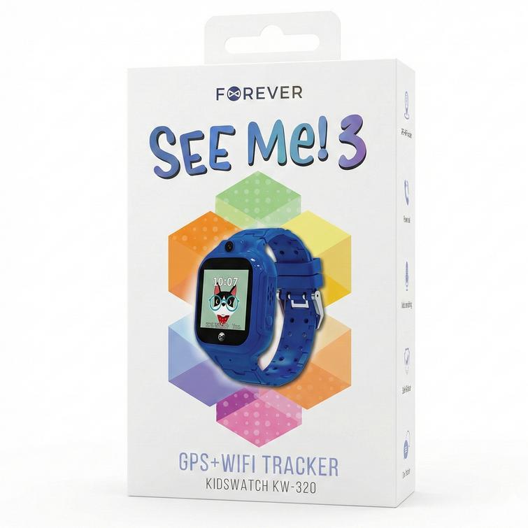 Forever älykello GPS WiFi Kids See Me! 3 KW-320 sininen
