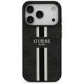 Guess 4G Printed Stripes MagSafe -suojakuori iPhone 17 Prolle, musta