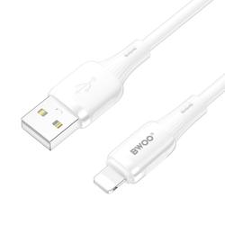 BWOO 3A silikonikaapeli X329L usb - lightning 3A 1m valkoinen