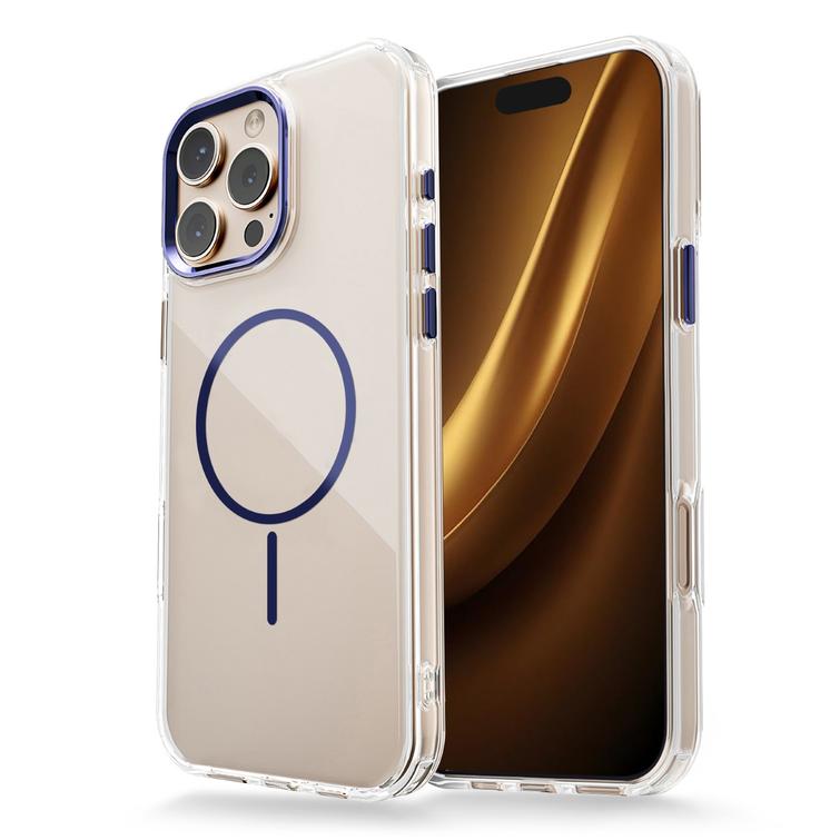 Läpinäkyvä ohut Mag-suojakuori iPhone 12 / 12 Pro 6,1":lle, sininen