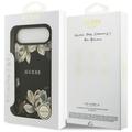 Guess Grained Flowers Classic Logo MagSafe -suojakuori iPhone Airille, musta