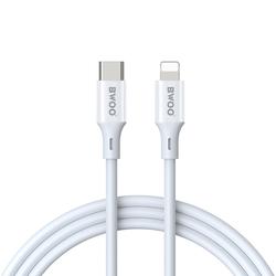 BWOO-kaapeli USB-C - Lightning 1m 27W ABS + TPE X283 C-L valkoinen