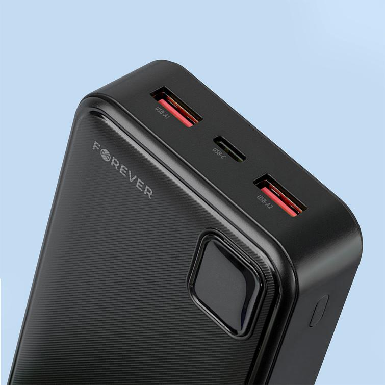 Forever TB-300L PD QC varavirtal&auml;hde 22,5W 20000 mAh musta