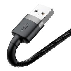 Baseus Cafule USB-Lightning-kaapeli 1,0 m 2,4A harmaanmusta