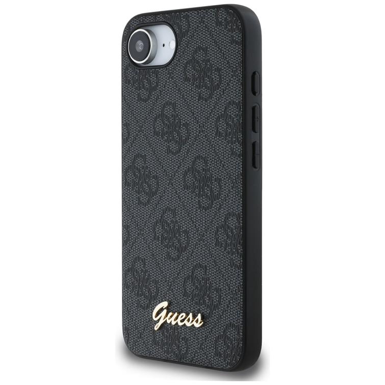 Guess HC MagSafe 4G PU Script Logo Case for iPhone 16e Black