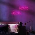 Neon LED-valo LOVE pinkki Lepakko + USB FLNE05 Forever Light