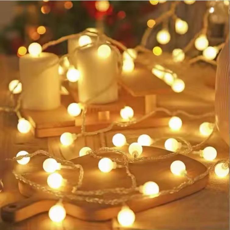 LED GARLAND 1,5M  (10 LED LAMPS) USB BALCONY BALLS WARM WHITE