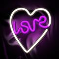 Neon LED-valo LOVE HEART violetti valkoinen NNE02 Neolia