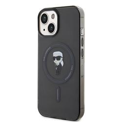 Karl Lagerfeld iPhone 15 6,1" KLHMP15SHFCKNOK -suojakuori, musta, kovakuori IML Ikonik MagSafe