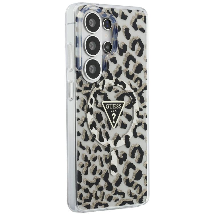 Guess case IML Leopard Print Triangle MagSafe for Samsung Galaxy S26 Ultra black