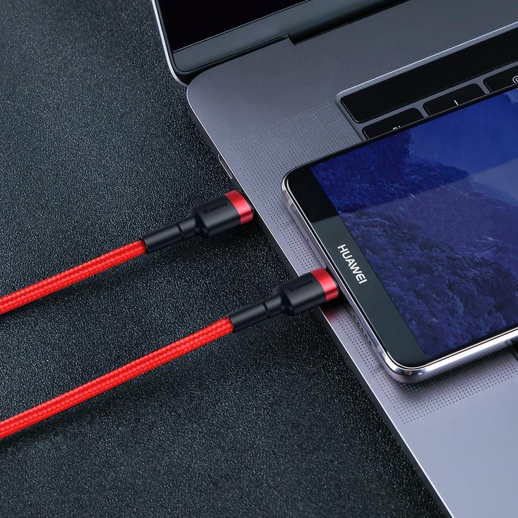 Baseus-kaapeli Cafule PD 2.0 USB-C - USB-C 2,0m 3A punainen 60W