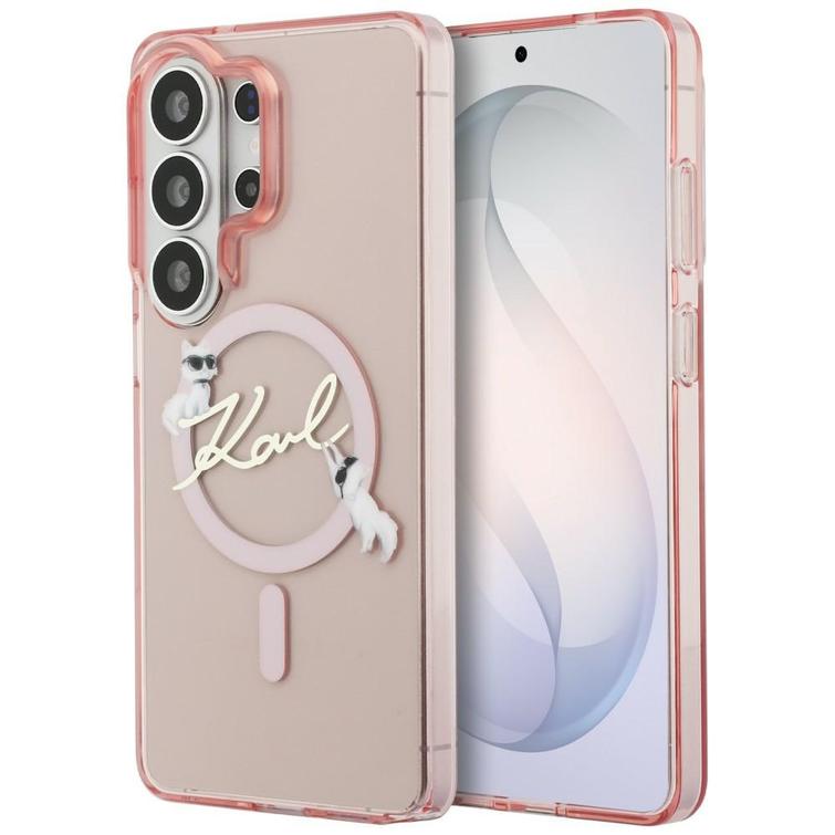 Karl Lagerfeld case IML KC Script MagSafe for Samsung Galaxy S26 Ultra pink