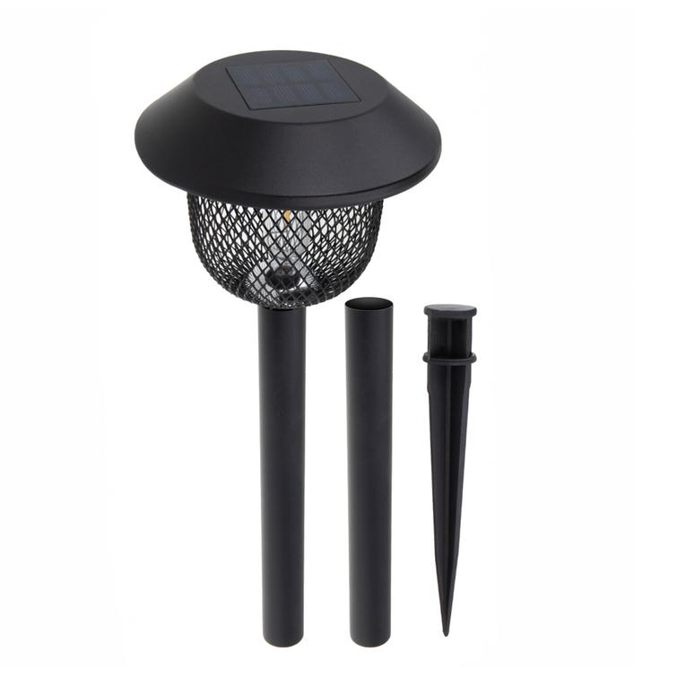 Forever Light aurinkokenno-LED-valaisin teräspylväällä SUNARI FLS-30 musta